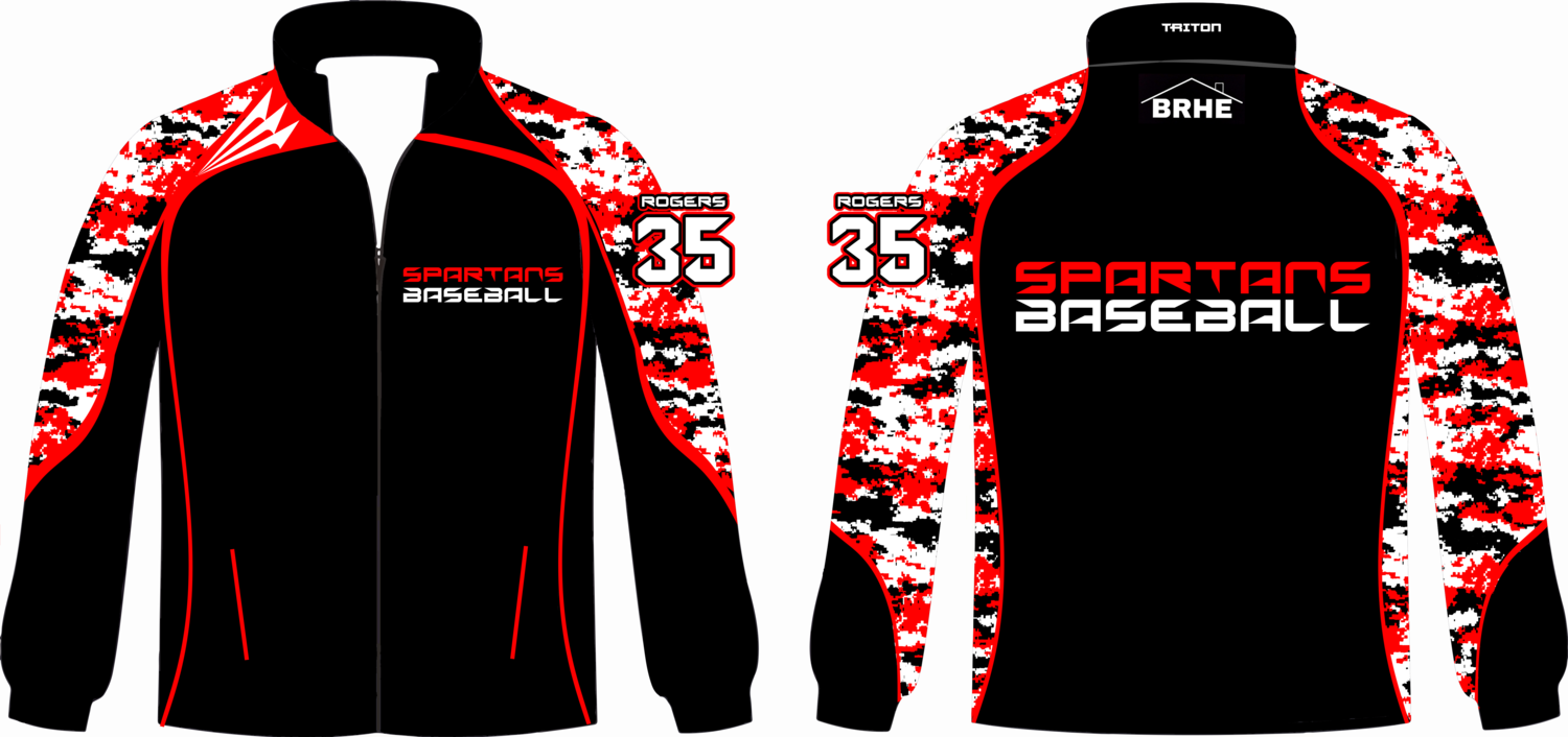 Spartans (Rogers) Baseball Custom Track Jacket D1
