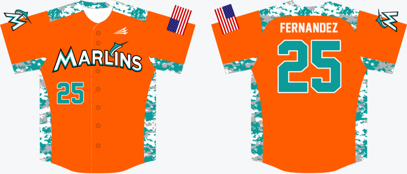 Carolina Marlins Custom Baseball Jersey Design #9