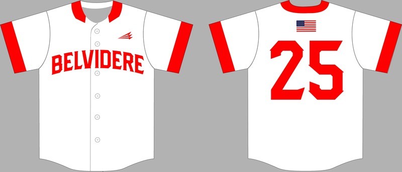 Belvidere High School Custom Baseball Jersey Design #5C
