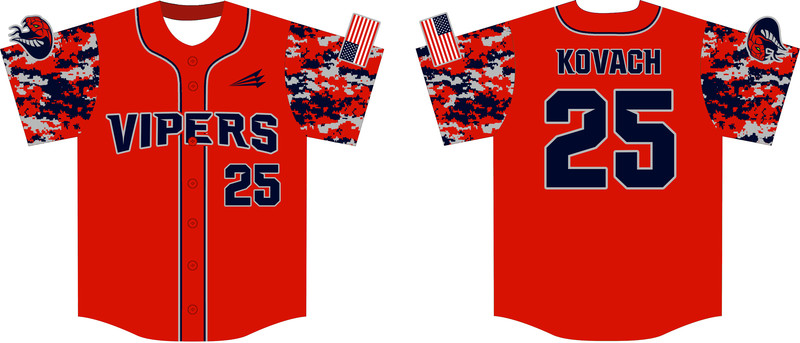Vipers (Kovach) Custom Hexaflex Baseball Jersey #J2E