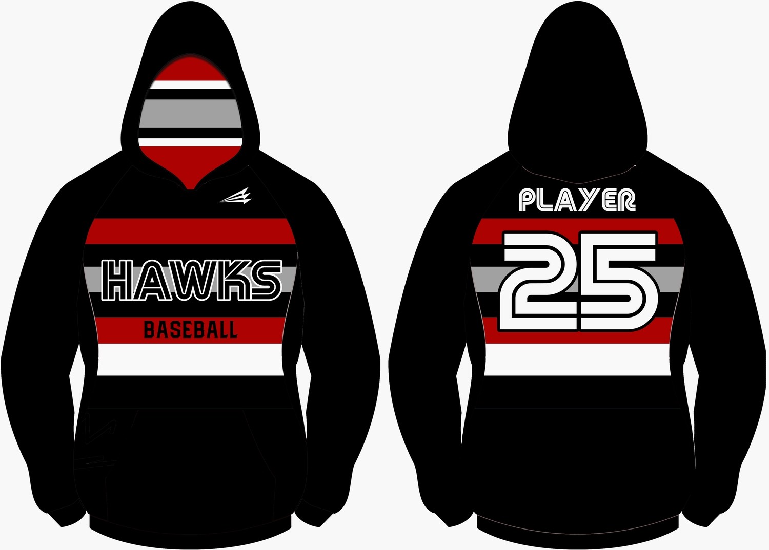 SJ Hawks Baseball Vulcan Hoodie D2