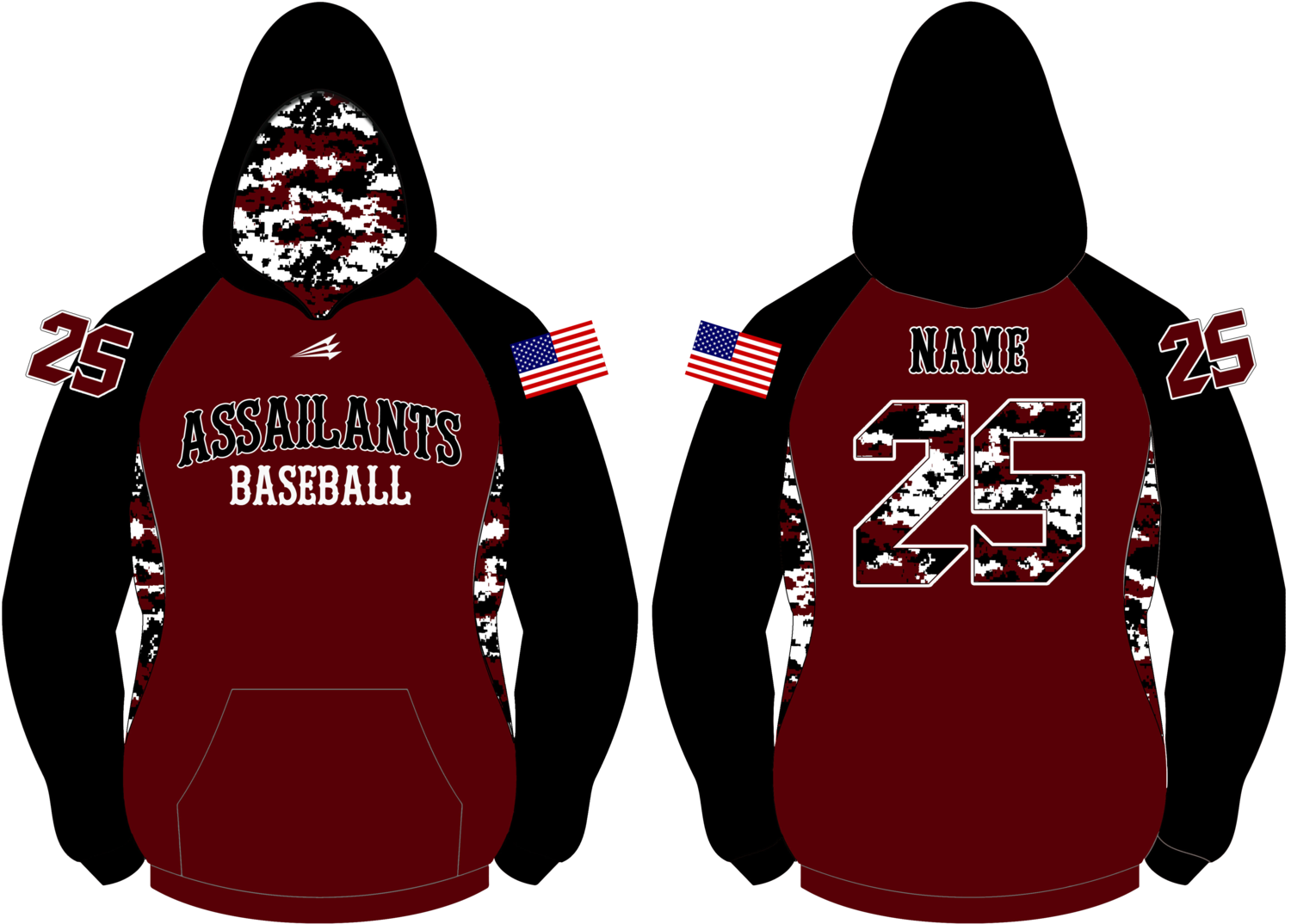 SC Assailants Baseball Winterproof Sublimated Hoodie