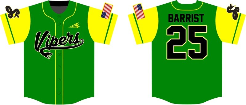 Vipers Custom Baseball Jersey Design #1B