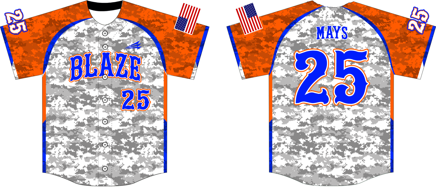 Blaze Baseball Custom Jersey Design #12
