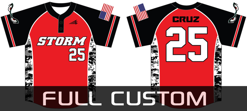 Miami Storm Baseball Custom Jersey Design #1