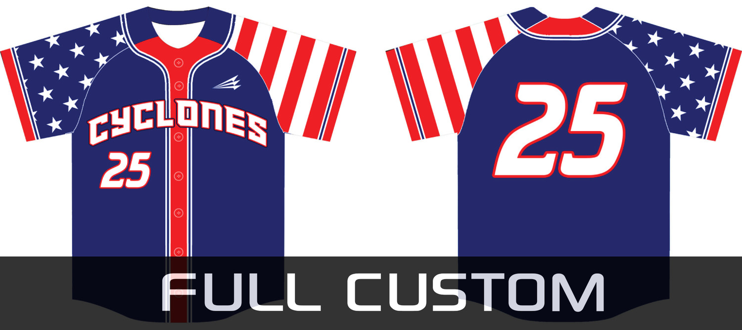 New England Cyclones Baseball Custom Jersey Design #1