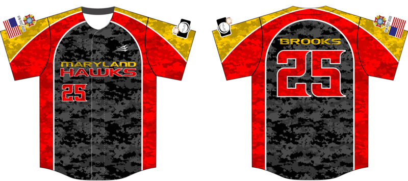 MARYLAND HAWKS Custom Baseball Jersey Design #4c
