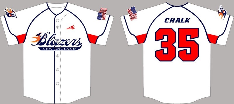 New England Blazers Baseball Custom Jersey Design #3B