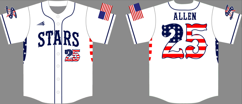 Stars Baseball (Allen) Custom Baseball Jersey #1B