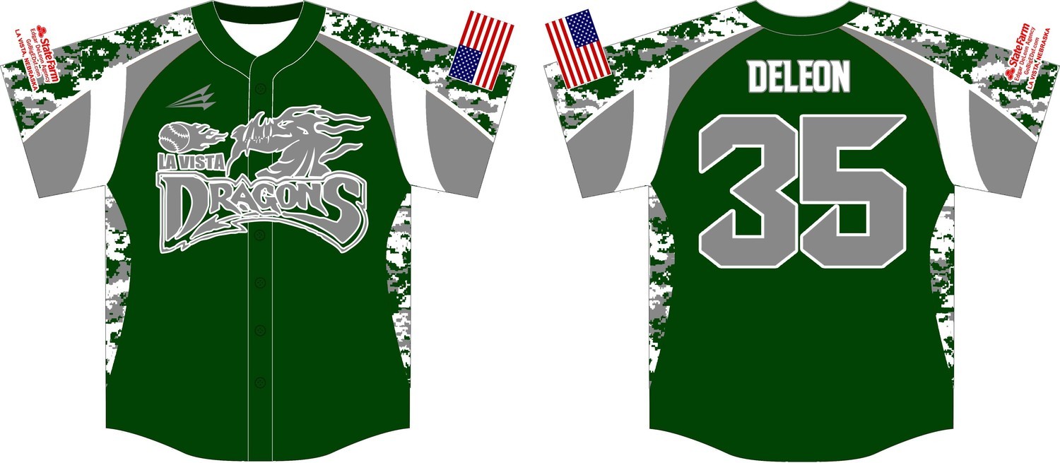 La Vista Dragons Custom Baseball Jersey 4C