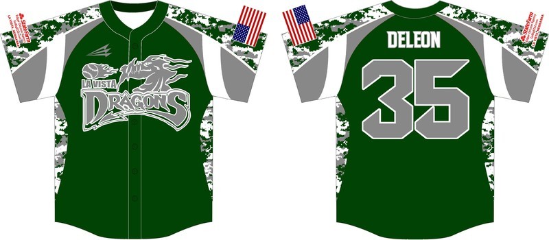 La Vista Dragons Custom Baseball Jersey 4C