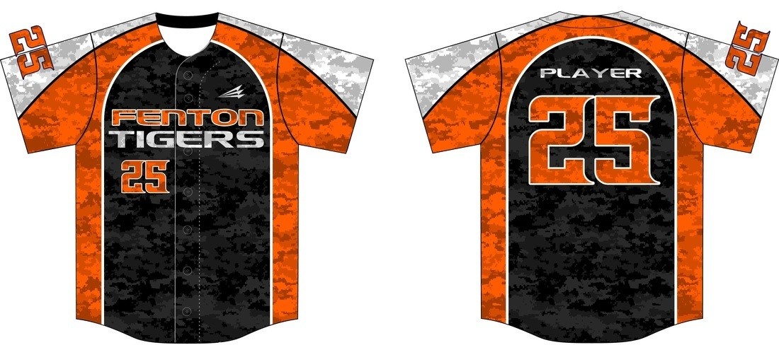 Fenton Tigers Baseball Custom Jersey #5b
