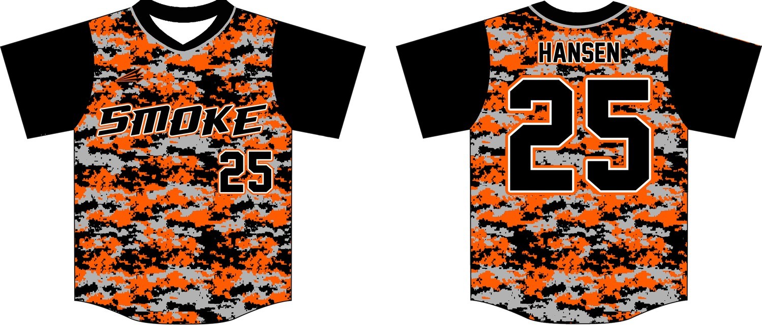 SoCal Smoke and Fire Baseball Custom Jersey Design #1B