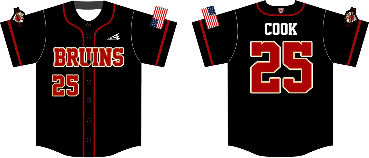 North Columbus Bruins Custom Baseball Jersey 1C