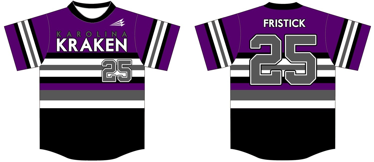 Karolina Kraken Custom Baseball Jersey - Design 6C