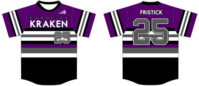 Karolina Kraken Custom Baseball Jersey - Design 6C