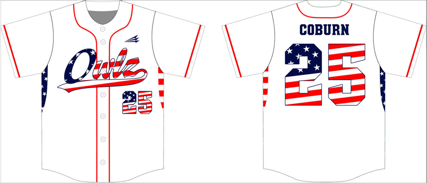 Utah Owlz Custom Patriotic Jersey Design #1