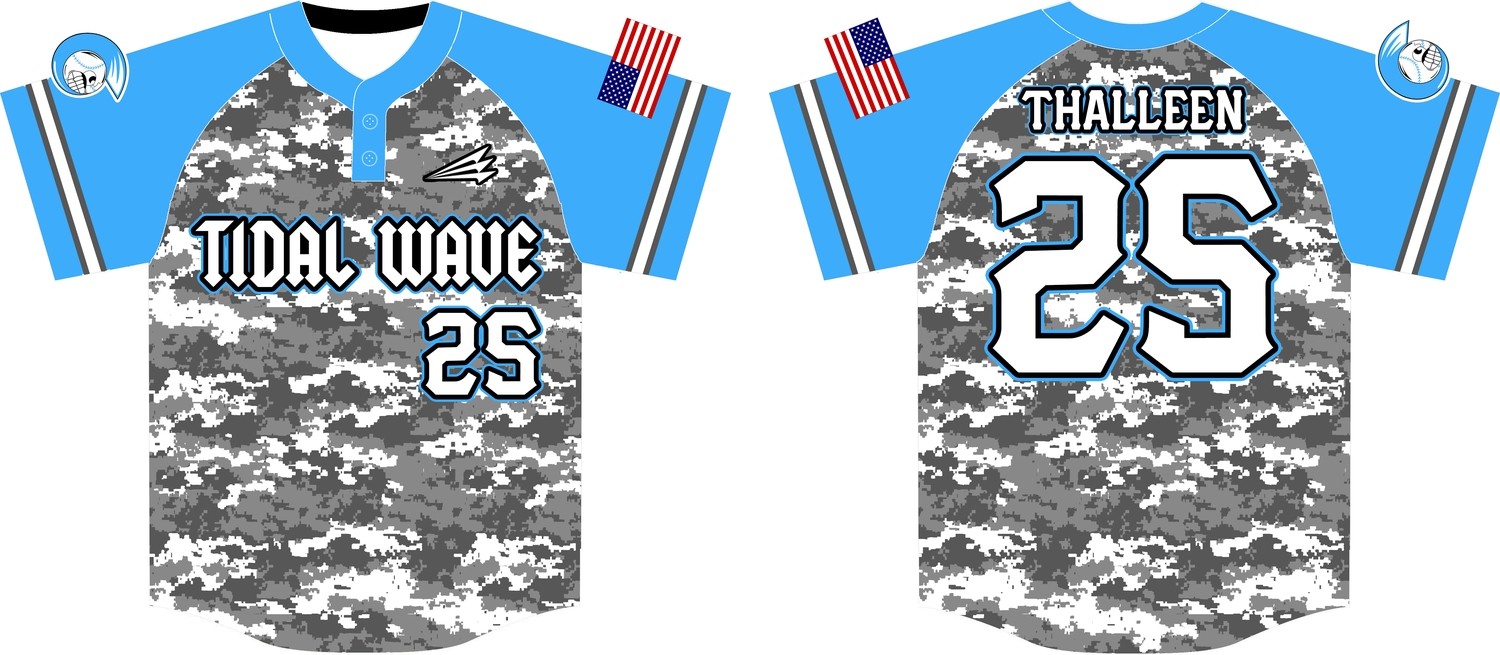 Tidal Wave Baseball Custom Jersey Design #5G