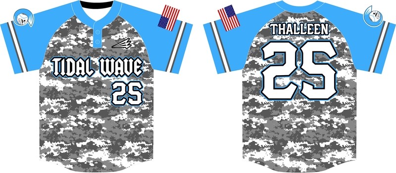 Tidal Wave Baseball Custom Jersey Design #5G