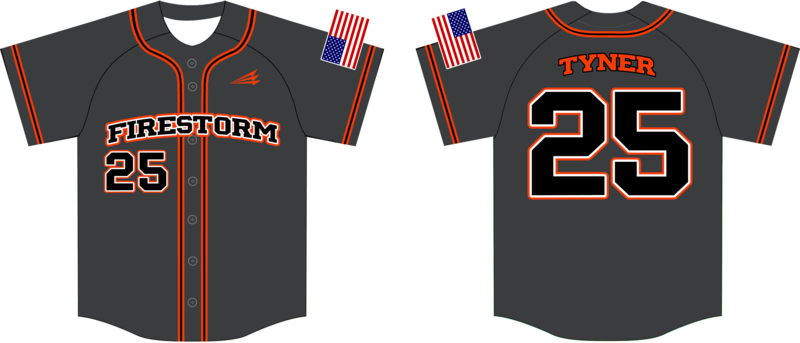 Prattvegas Fire Storm Custom HexaFlex Baseball Jersey #12B