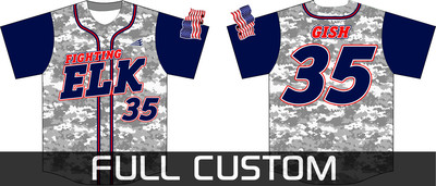 Fighting Elk Baseball Custom Camo Jersey Design #1
