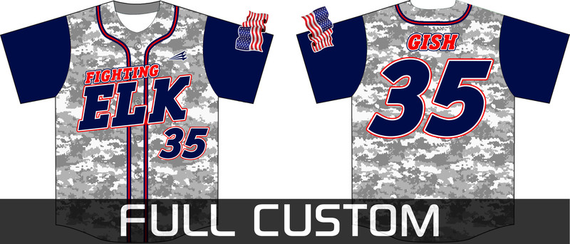 Fighting Elk Baseball Custom Camo Jersey Design #1