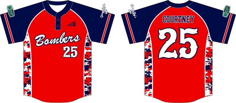 Bombers Custom Baseball Jersey Design #3C