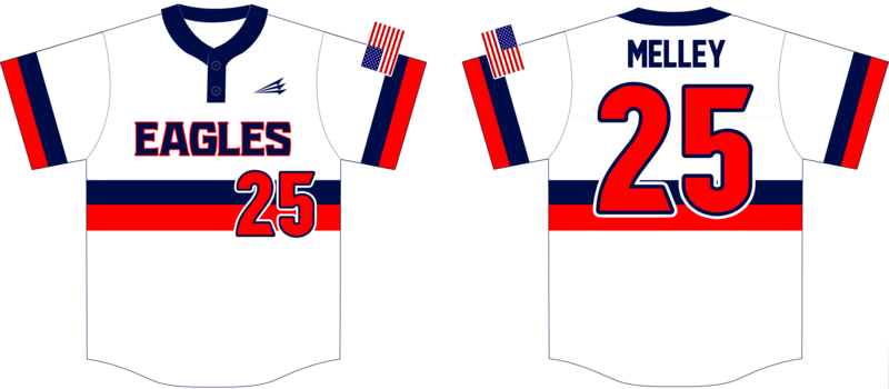 NTX Eagles Custom Baseball Jersey Design #4.1 (Flag, collar)