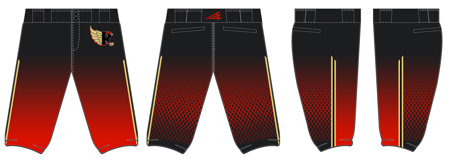 Redtails Baseball Stacheman Elite Custom Knicker Pants #BP1B