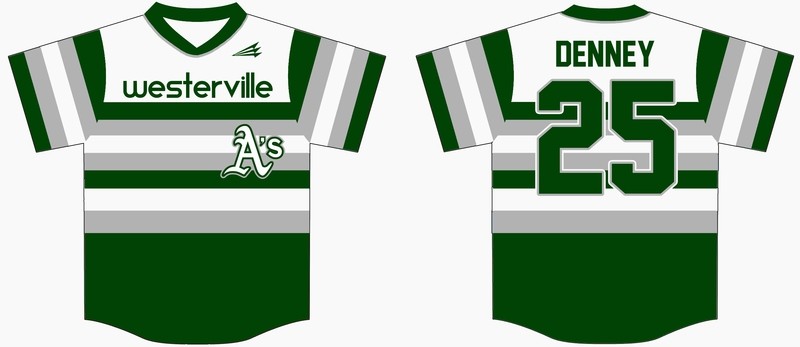 Westerville A&#39;s Custom Baseball Jersey 1