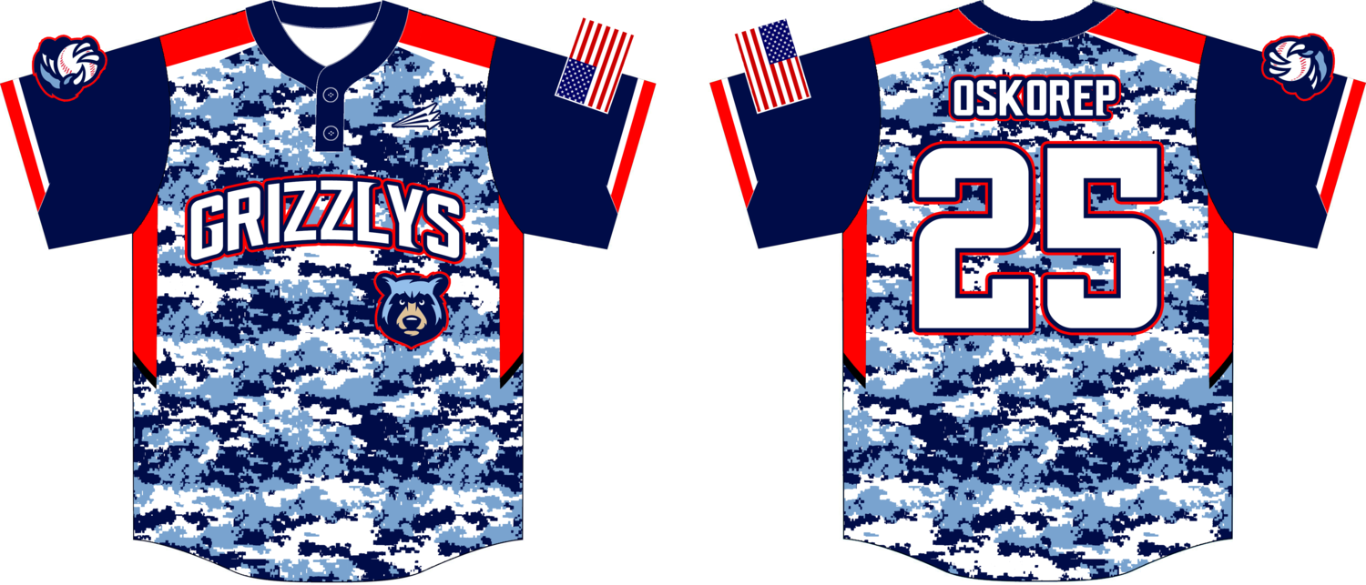 Grizzlys Custom Baseball Jersey #3