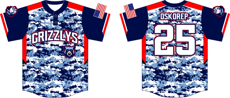 Grizzlys Custom Baseball Jersey #3