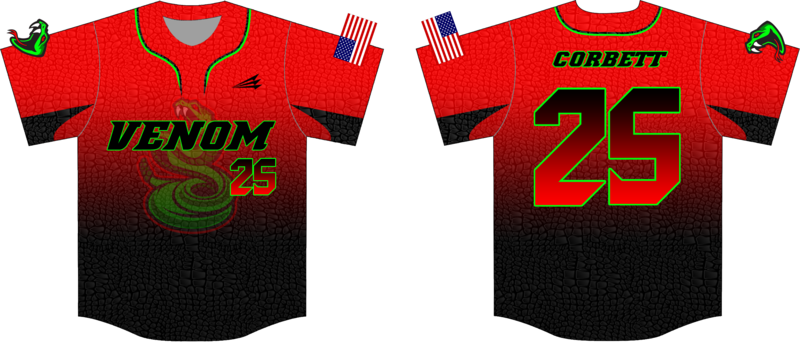 South Shore Venom Custom NanoDri Baseball Jersey #2
