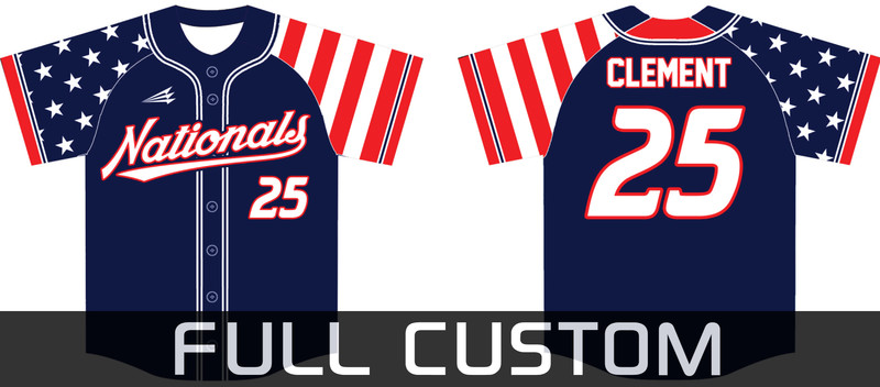 NC Nationals Baseball Custom Jersey Design #1