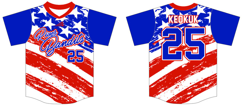 Keokuk River Bandits Custom Hexaflex Baseball Jersey #J7F