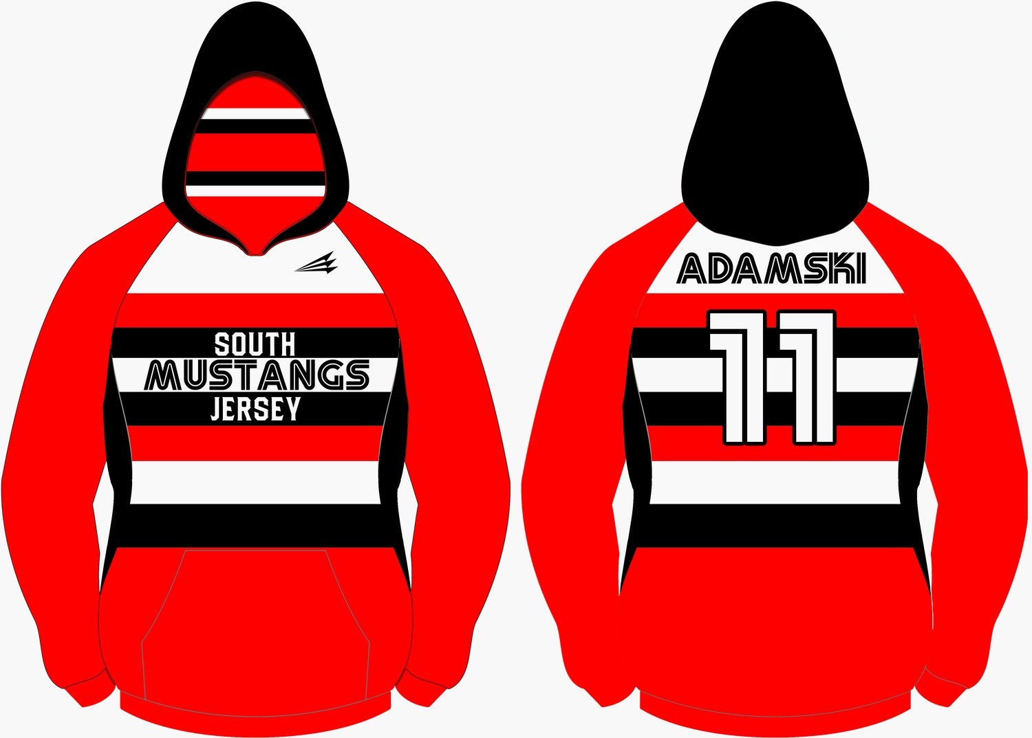 South Jersey Mustangs Baseball Hoodie Design 2