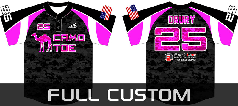 Camo Toe Baseball Custom Jersey Design #1