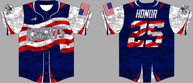 Lubbock Knights Patriotic Baseball Jersey D6
