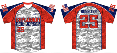 New Jersey Explosion Custom Baseball Jersey #10a