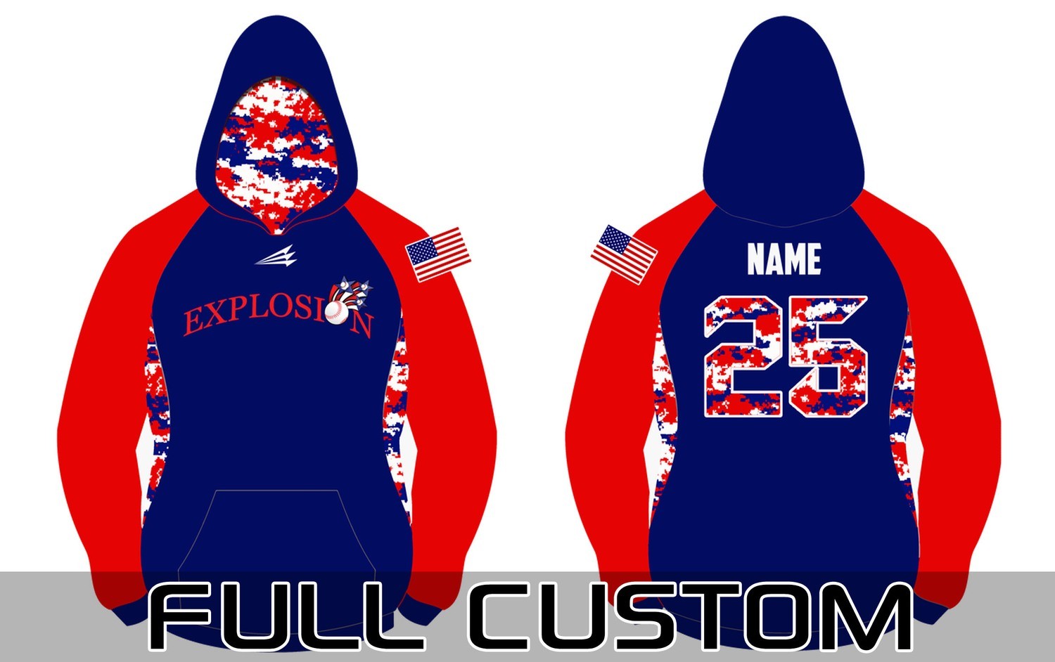 New Jersey Explosion Baseball Vulcan Sublimated Hoodie