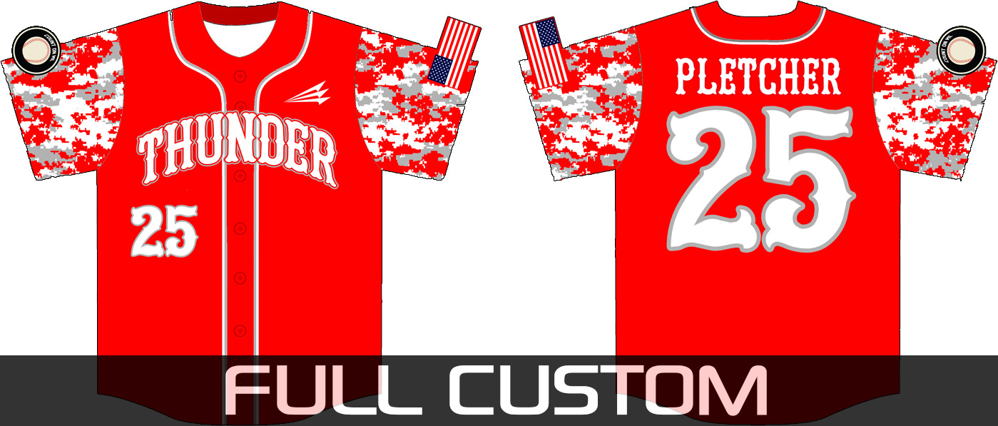 Middleberry Thunder Baseball Custom Jersey Design #1d
