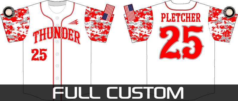 Middleberry Thunder Baseball Custom Jersey Design #1e