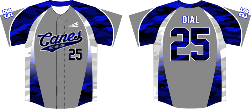 Hobgood Canes 7u Custom Baseball Jersey #3D