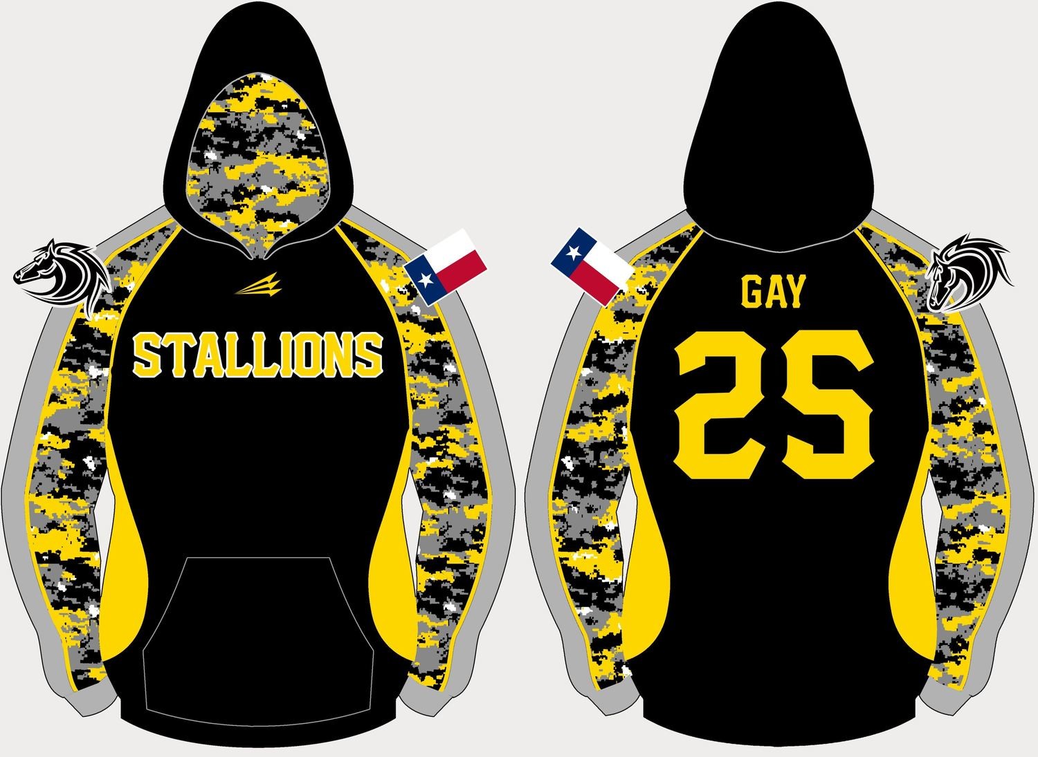 Stallions Baseball Vulcan Winterproof Sublimated Hoodie 2
