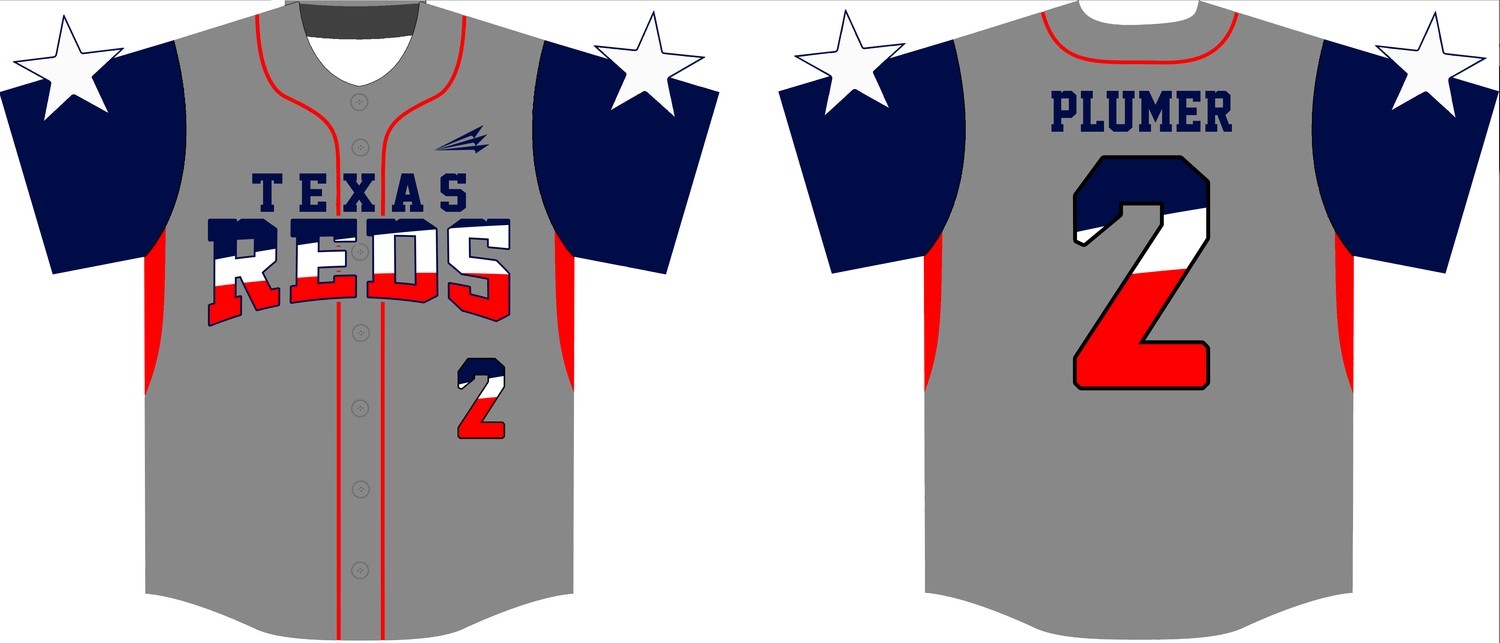 Texas Reds Custom Baseball Jersey Design #2C