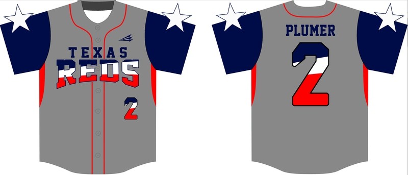 Texas Reds Custom Baseball Jersey Design #2C