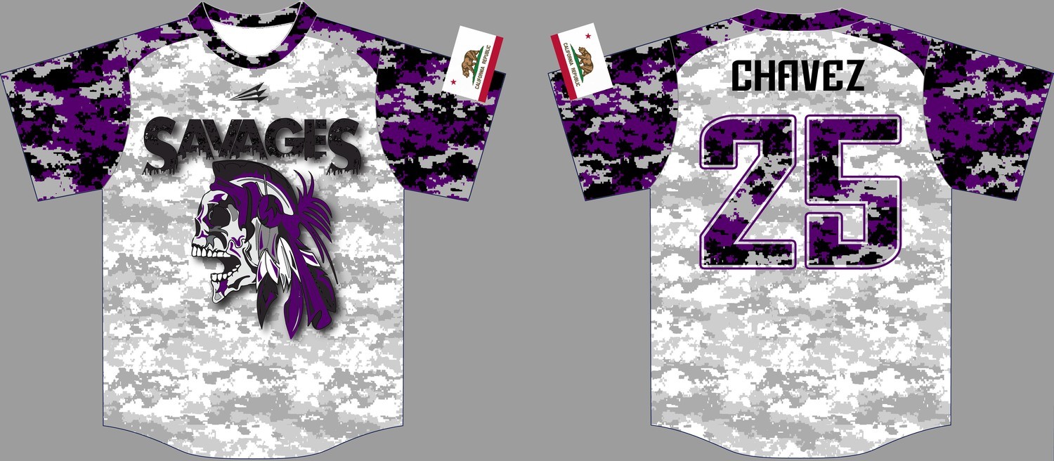 Savages Custom Baseball Jersey Design #1b