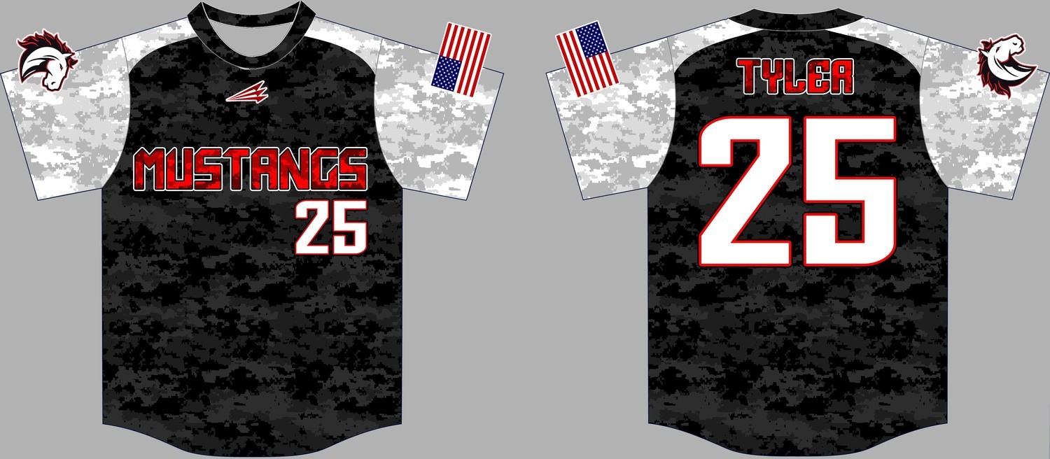 Galloway Township Mustangs Custom Baseball Jersey Design #7c