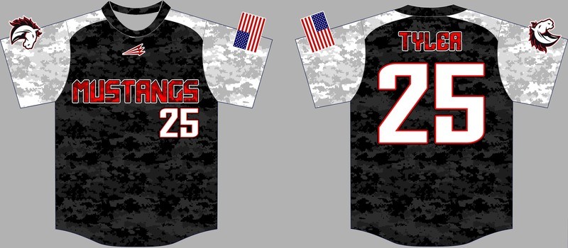 Galloway Township Mustangs Custom Baseball Jersey Design #7c