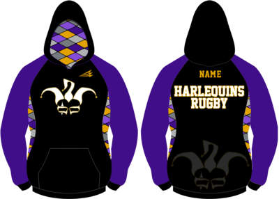 HR Harlequins Black/Purple Vulcan Winterproof Sublimated Hoodie